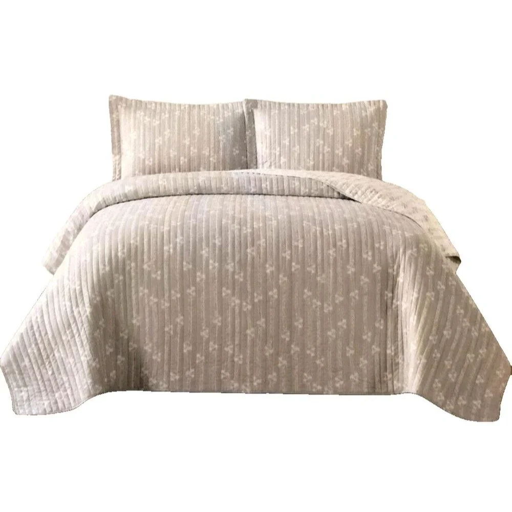Nautical Twin Quilt and 1 Sham Set Light Comforter Reversible Rope Knot Beach